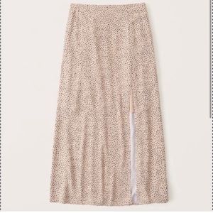 Abercrombie & Fitch midi skirt with high split in animal print